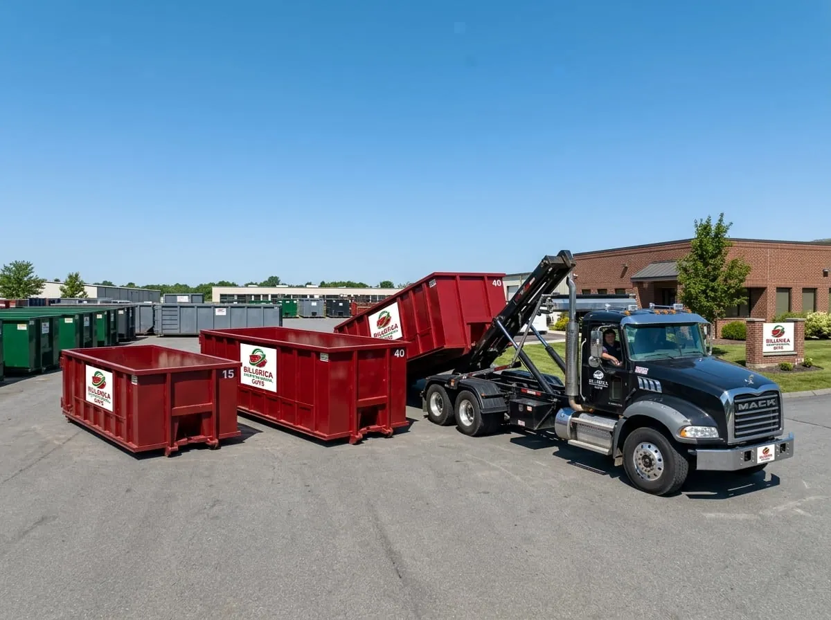 Range of dumpster sizes from Billerica Dumpster Rental Guys in Billerica, MA